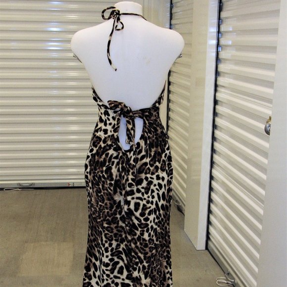 Animal Print Halter Maxi Dress NWT - Picture 3 of 5